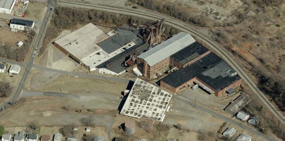 Aerial view of the furniture plant before the fire